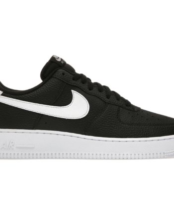 Sort Nike Air Force Low Black White Pebbled Leather - Nike 337688506