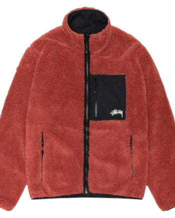 Stussy Sherpa Reversible Jacket Terra Cotta - Stussy 337688506