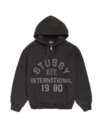 Sort Stussy Established Black Zip Hoodie - Stussy 337688506