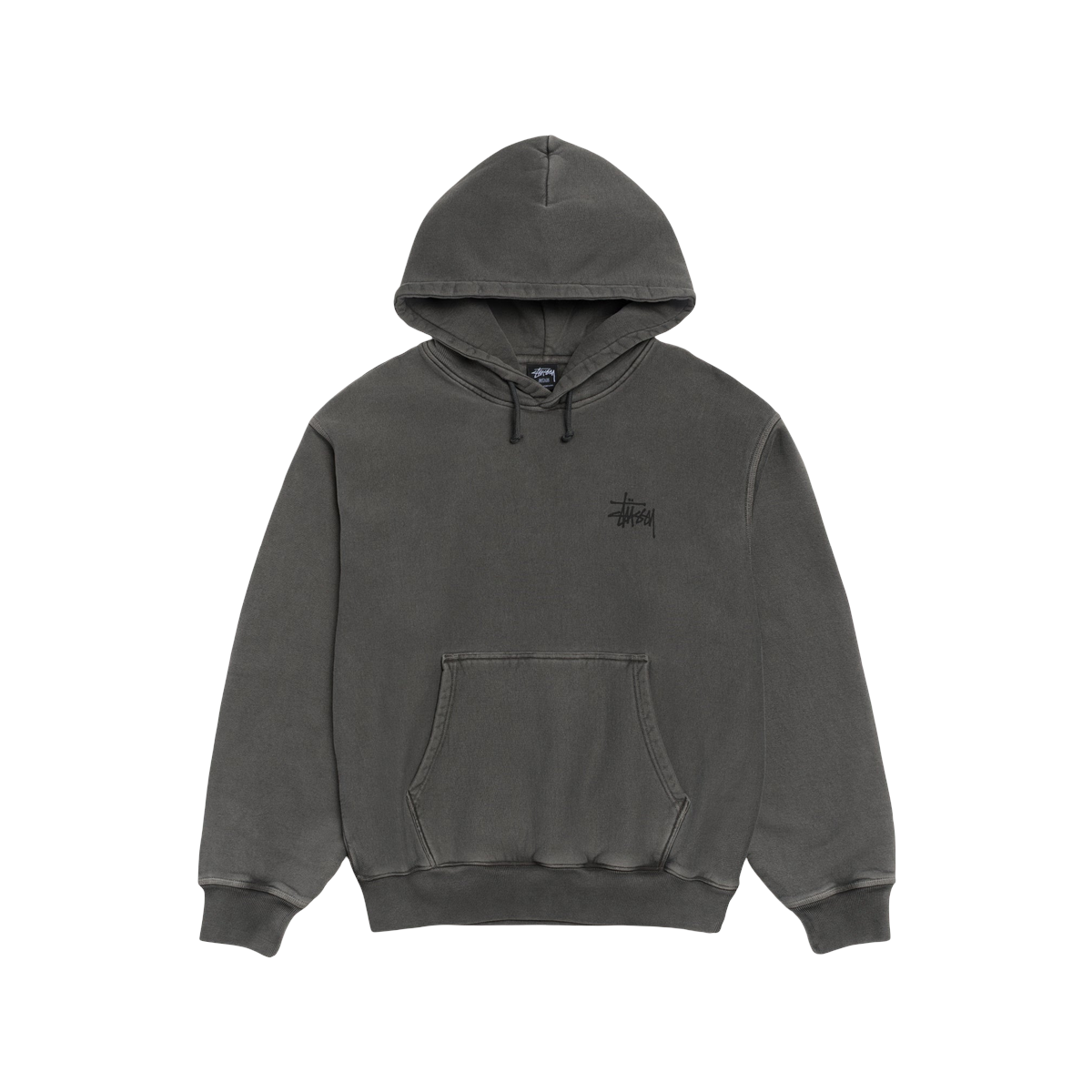 Sort Stussy Basic Hoodie Pigment Dyed Black - Stussy 337688506