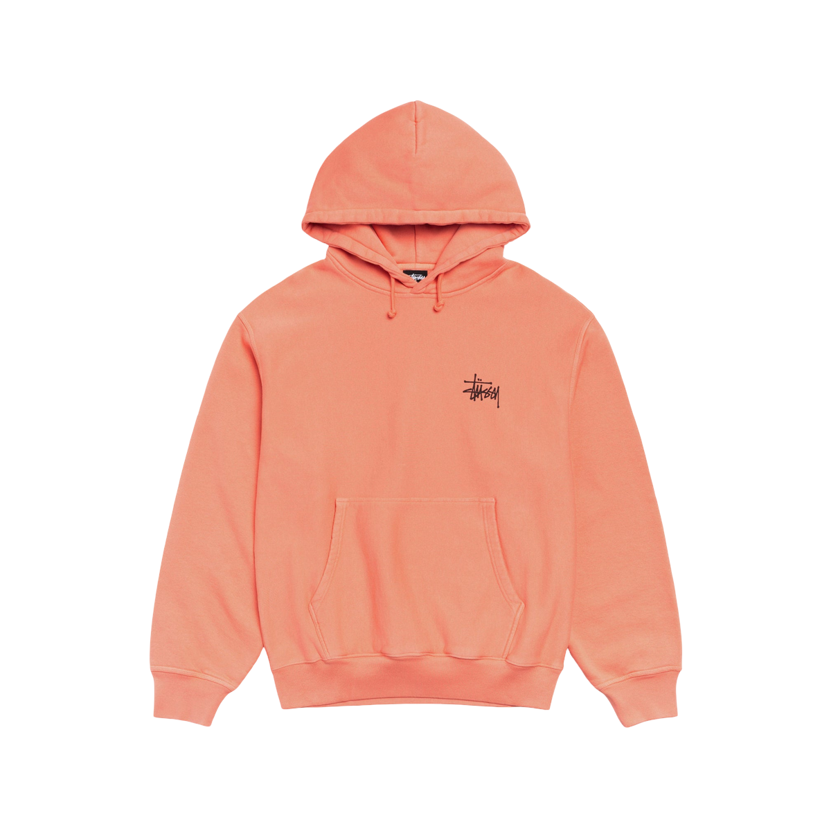 Stussy Basic Hoodie Pigment Dyed Sherbert - Stussy 337688506