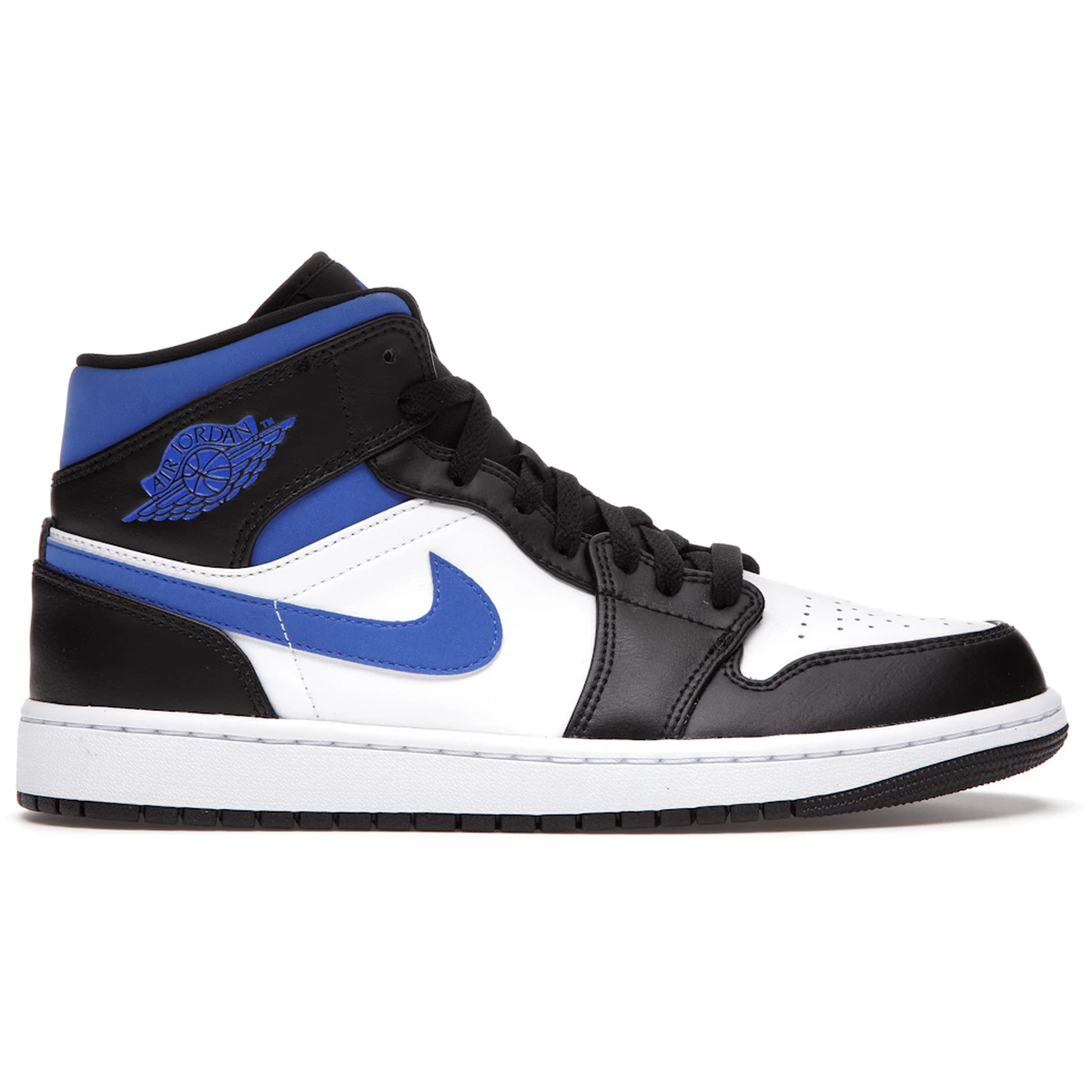 Sort Air Jordan Mid White Black Racer Blue - Air 337688506