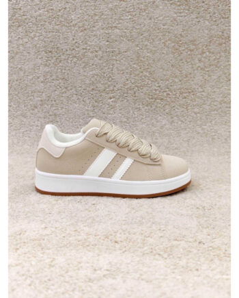 Beige Ginette Dame Sneakers 123 - Shoes 337688506  - 5715406880310