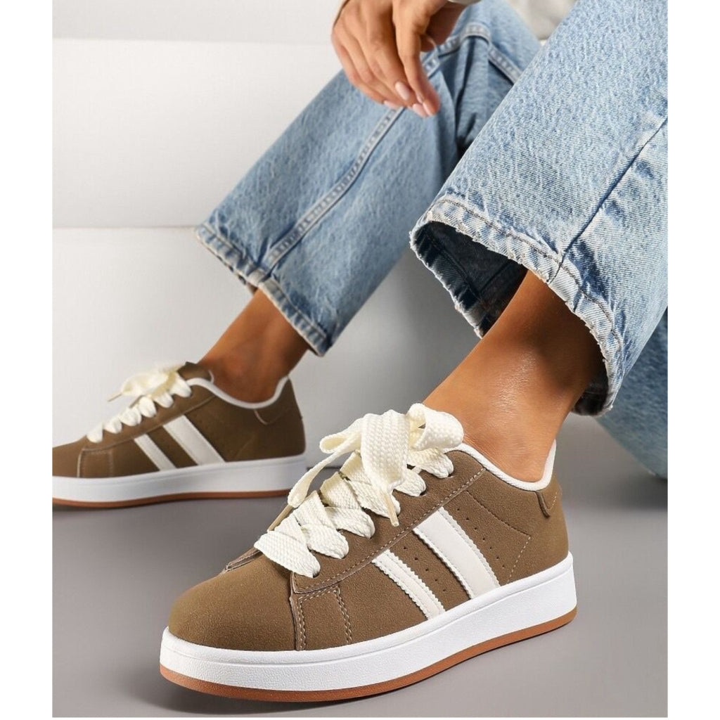 Ginette Dame Sneakers 123 Kaki - Shoes 337688506 - 5715406734613