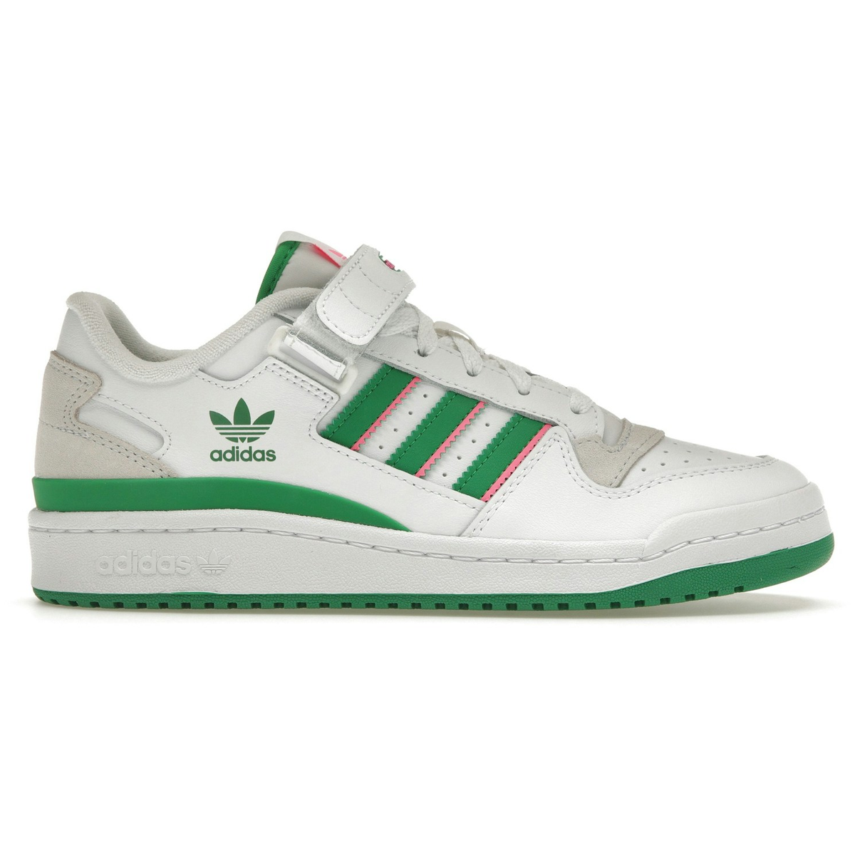Hvid Adidas Forum Low White Green Lucid Pink - Adidas 337688506