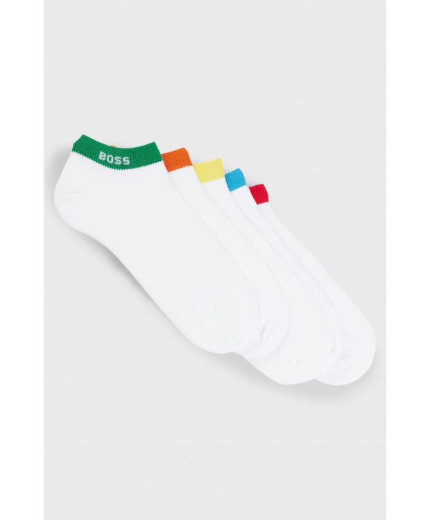 Hvid Boss 5pak Ankelstrømper Rainbow - Boss 337688506 - 4063534329203