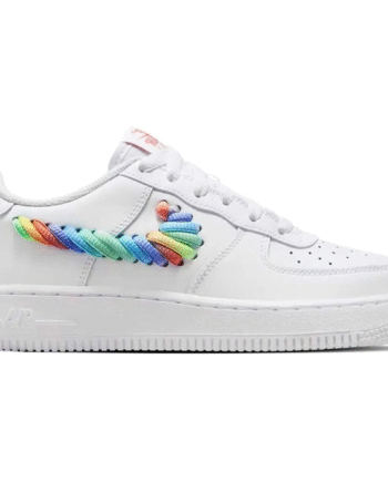 Hvid Nike Air Force Low White Rainbow Lace Swoosh - Nike 337688506  - 197594302259