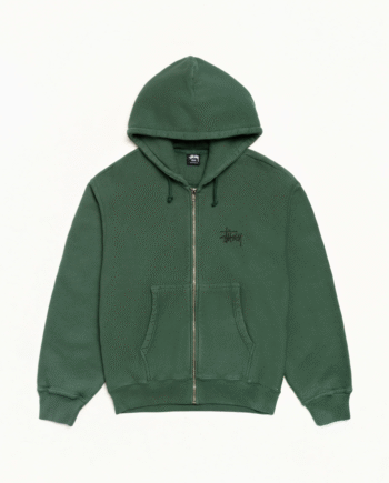 Stussy Basic Stussy Zip Hoodie Pine Pigment Dyed - Stussy 337688506