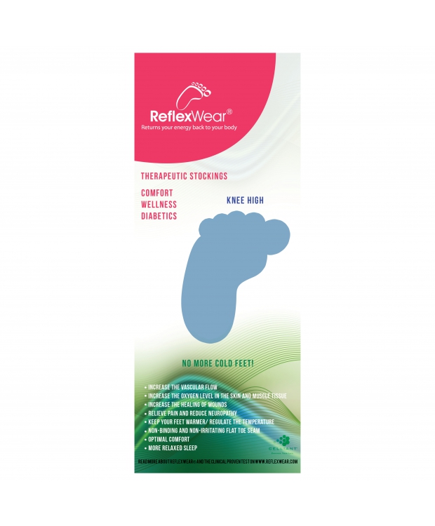 Sort Reflexwear Comfort & Diabetes Tynde Knæstrømper Unisex - Reflexwear 337688506 - 5745000041121